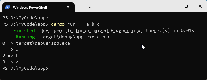 Rust command-line arguments