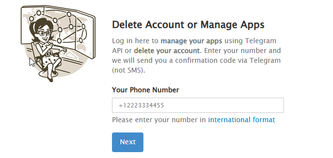 Delete Telegram account
