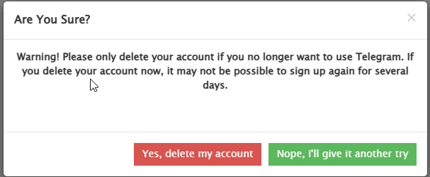 Delete Telegram account